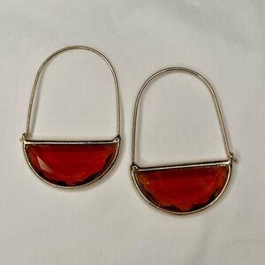 Anthropologie Elegant Gold and Dark Topaz Earrings